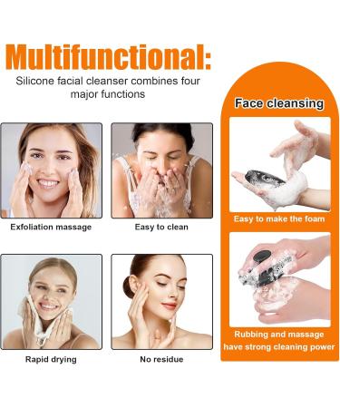 SULIVES Silicone Face Scrubber Brush - Soft Bristle Manual Facial Cleansing Exfoliator for Pores - Skin Care for Men & Women - Bath Shower & Makeup Set (Black) - Buy Online on GoSupps.com