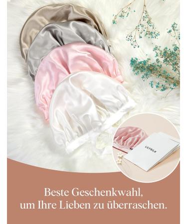 LilySilk 100% Pure Mulberry Silk Sleep Cap for Women - 19 Momme Natural Bonnet for Hair Care | Soft Silk Hair Wrap in Ivory - Buy Online on GoSupps.com