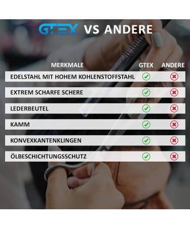 Professional Hairdresser Scissors 6.5 inch - Premium Hair Cutting Shears with Comb & Leather Case for Men Women & Adults - Silver - Buy Online on GoSupps.com