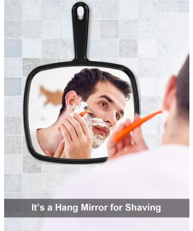 Nicole Fantini Professional Salon Large Handheld Mirror - Wide Angle Barber Hairdressing Makeup Mirror in Black - Buy Online on GoSupps.com