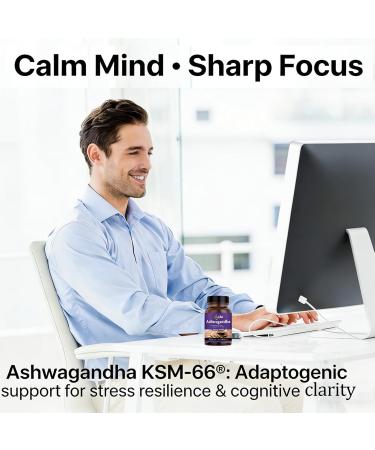 LIIFE KSM-66 Ashwagandha 600mg | with L-Theanine &Black Pepper| Natural Stress Relief Cortisol & Sleep Aid Supplement for Men & Women | Muscle Growth & Mood Relaxation Energy |60 Veggie Capsules - Buy Online on GoSupps.com