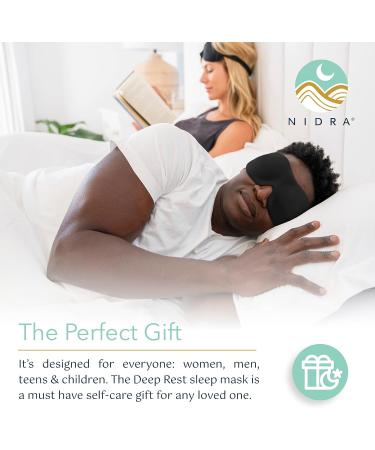 Nidra 3D Contoured Cup Molded Black Out Eye Mask for Women and Men - Ideal for Side Sleepers, Travel, Yoga, Meditation, Nap - Black - Buy Online on GoSupps.com