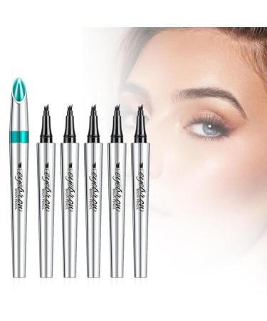 Upgrade Magic Eyebrow Pencil 2024 3D Waterproof Microblading Eyebrow Pen 4 Tipped Precise Brow Pen Waterproof Makeup Contouring Pen Fine Stroke Creates Natural Makeup Effect (5 Pcs B) 5 Pcs B