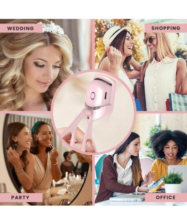 Rechargeable Heated Eyelash Curler - Electric Handheld Lash Curler (Pink) - Buy Online on GoSupps.com