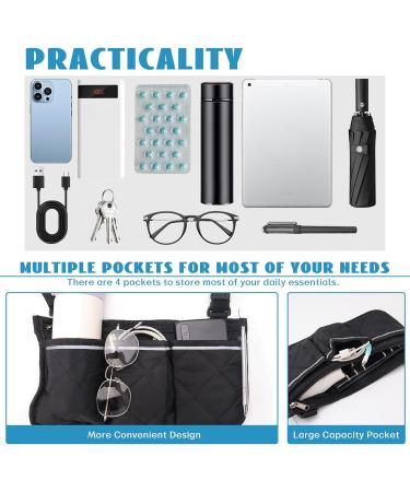 2 PCS wheelchair bag and Reflective Stripes Black and Gray Wheelchair Side Bag Wheelchair Accessories for Seniors Wheelchair Armrest Side Bag for Manual Wheelchair Electric Wheelchairs Rollator and Walker (Black) - Buy Online on GoSupps.com