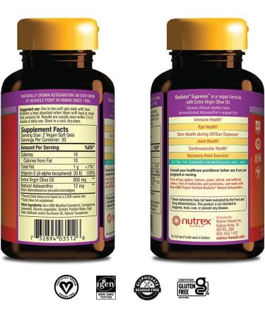 Nutrex Hawaii BioAstin Astaxanthin 12mg - 75 Gel Caps for Antioxidant Support - Buy Online on GoSupps.com
