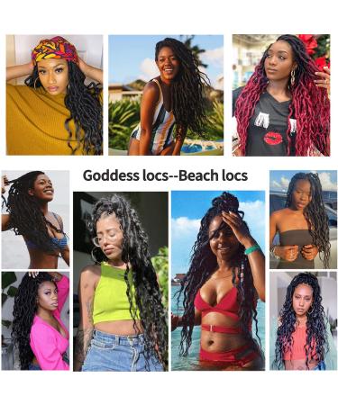 SOKU 32 Inch Goddess Faux Locs Full Lace Frontal Wig - Handmade Synthetic Wavy Braided Wig for Black Women - Buy Online on GoSupps.com