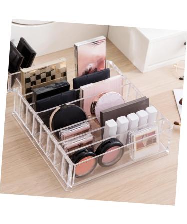 FELTECHELECTR Eyeshadow Organizer Desktop Powder Cosmetics Stand Drawers for Cosmetic Pallet Transparent Transparent 24x23x6.5cm - Buy Online on GoSupps.com