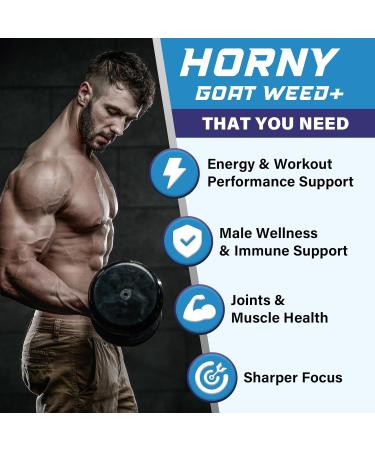 Hornygoatweed for Men 12 In 1 Horny Goat Weed Male Enhancing Supplement with 1500mg Horny goat weed 500mg Maca Root Ginseng Tongkat Ali Ginger for Stamina & Energy Max Strength - 60 Tablets 60 Count (Pack of 1) - Buy Online on GoSupps.com