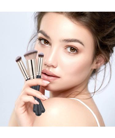 Daubigny Pro Kabuki Makeup Brushes Set - Premium Synthetic Bristles for Flawless Liquid Foundation Application - 3pcs Black Brushes - Buy Online on GoSupps.com
