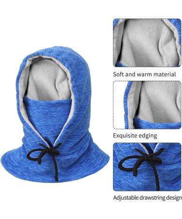 Yr.lover Winter Storm Hood - Thick Fleece Thermo Sport Ski Mask for Cold Weather | Unisex Windproof Neck Protection Hat in Blue - Buy Online on GoSupps.com