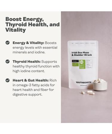  Youth & Earth Pack of 60 Irish Sea Foam 600mg Capsules - Buy Online on GoSupps.com