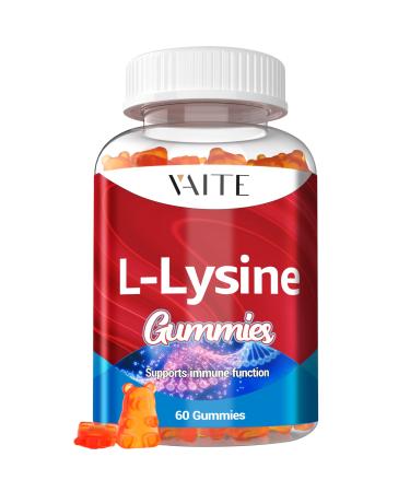 L-Lysine 1000mg Gummies - Supports Skin Lip Vegan Gluten Free 60 Chewable Lysine for Adults Vitamins Tissue Health & Immune System Amino Acid Vitamin Supplement & Complex Supplements Non-GMO 1 Pack