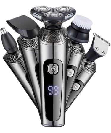 Esenlong 5 in 1 Mens Shaving Kit Rechargeable Waterproof Wet/Dry Electric Razor Beard Trimmer with Sideburns Nose Hair Trimmer - Buy Online on GoSupps.com