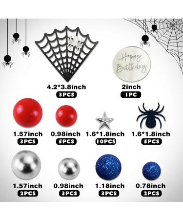 DRWATE Spider Cake Topper with Spider Web Balls Stars for Boys Men Birthday Party Baby Shower Supplies (Spider) - Buy Online on GoSupps.com