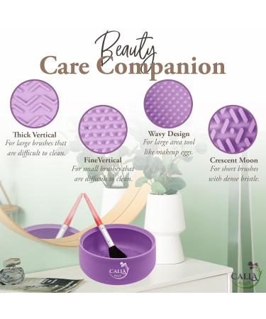 3 in 1 Silicone Makeup Brush Cleaner - Mat Drying Rack & Organizer for Beauty Cosmetic Brushes (Purple - Buy Online on GoSupps.com