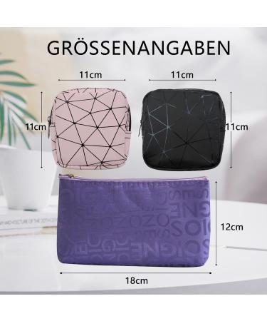 Borisca 3PC Tampon Storage Pocket - Portable Waterproof Period Bag for Women & Girls | Zippered Storage Solution - Buy Online on GoSupps.com