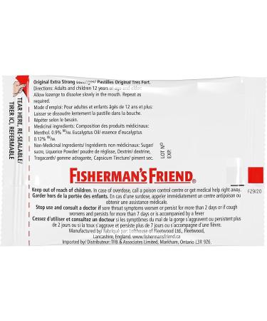 Fisherman's Friend Original Extra Strong Lozenges - Temporary Relief of Cough Sore Throat & Nasal Congestion (8) - Buy Online on GoSupps.com