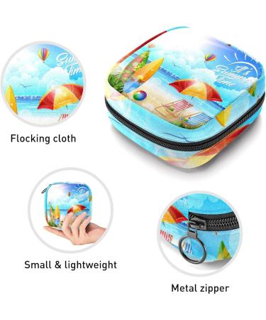 GIAPB Period Bag Sanitary Napkin Storage Bag Period Pouch Travel Makeup Bag Summer Tropical Beach Color3478 - Buy Online on GoSupps.com