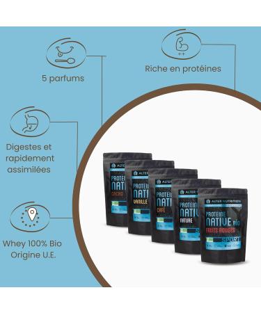 ALTER NUTRITION - Lactose Free Organic Native Protein - Nature - Weight Gain - Low Fat - No Added Sugars - 100% Milk from France - 80% Protein - Bag of 700g - Buy Online on GoSupps.com