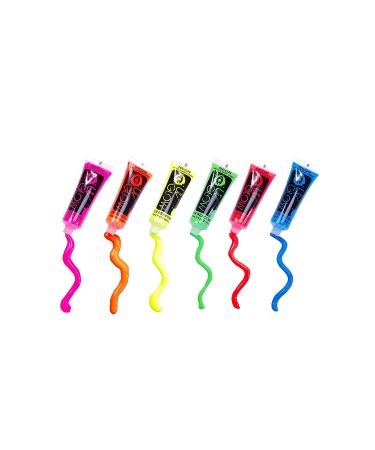 UV Glow Blacklight Face and Body Paint Set - 6 Tubes of Neon Fluorescent Paint 0.34oz - Buy Online on GoSupps.com