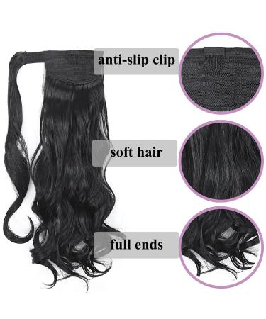 Shop 45cm Black Wavy Ponytail Clip-In Braid Extension - Realistic Hairpiece for Effortless Style - Buy Online on GoSupps.com