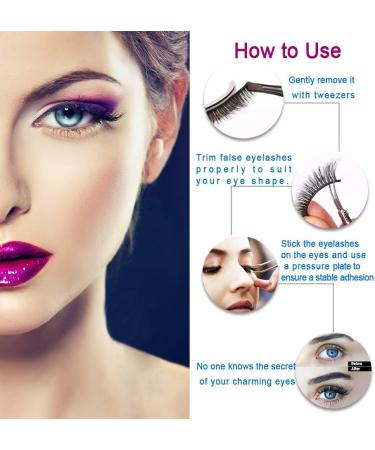 Self Adhesive Fake Eyelashes Natural Look 3D False Eyelashes No Glue Easy False Lashes Thick Eyelashes With Glue Set Resuable Lashes Extension - Buy Online on GoSupps.com