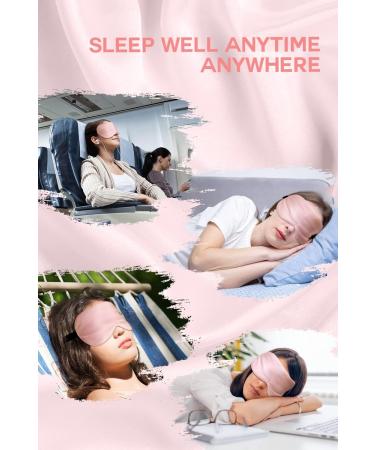 22 Momme 100% Pure Mulberry Silk Pink Sleep Mask | Adjustable Headband | Anti-Allergy | Natural Silk Eye Mask | Perfect Gift for Men and Women - Buy Online on GoSupps.com
