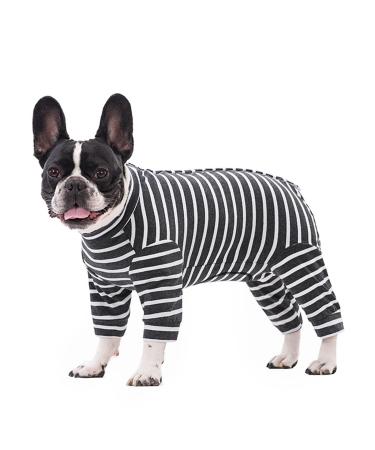 Ruiqas Dog Surgery Suit for Male and Female Dogs Prevents licking breathable pet body with stripes L dark gray striped