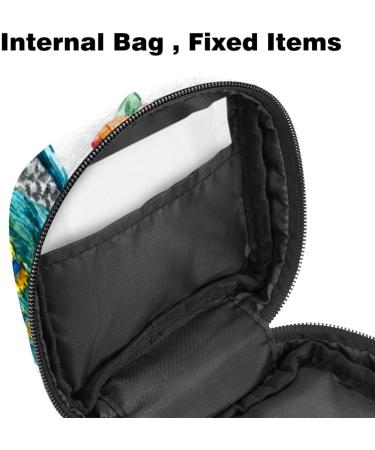 Beautiful Green Storage Bags for Women's Bandages - Peacock Tree Motif Large Menstrual Cup Pocket with Zipper Perfect for Pads Panty Liners and Tampons - Multi-Colored - Buy Online on GoSupps.com