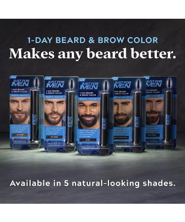 Just for Men 1-Day Beard & Brow Color - Temporary Black Color for Fuller Look | Up to 30 Applications - Buy Online on GoSupps.com