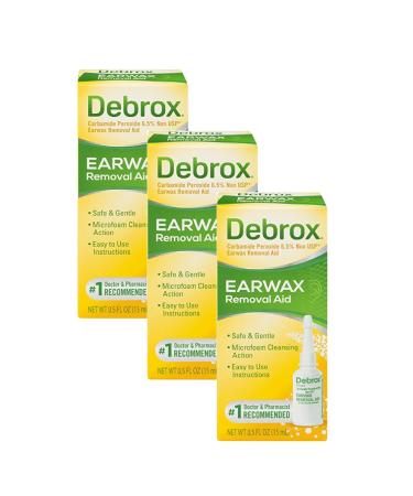 Debrox Drops Earwax Removal Aid 0.5 oz (Pack of 3) by Debrox