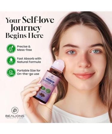 Castor Oil Roll On for Face: Castor Oil with Rose Quartz Roller for Massage - Deep Hydration Skin Moisturizer - Birthday Valentine Gifts for Women 35-65 (1.7 FL. OZ.) 1.7 Fl Oz (Pack of 1) - Buy Online on GoSupps.com
