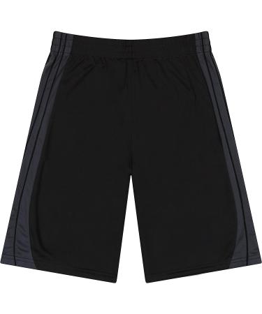 PUMA Boys' Core Essential Athletic Shorts - Black/Grey Stripe - Size Medium - Buy Online on GoSupps.com