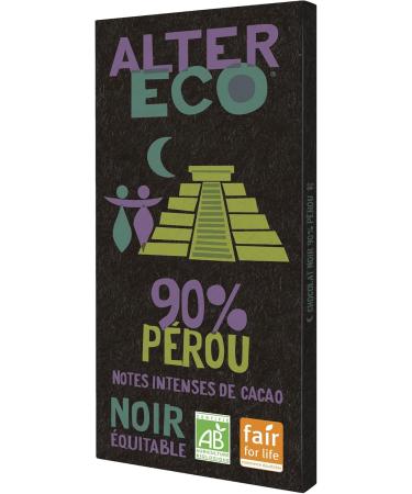 ALTER ECO - 90% Dark Chocolate Bar - Intense Cocoa Notes - Organic & Fair Trade - Peruvian Origin - 100 g - Buy Online on GoSupps.com
