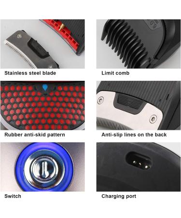 Stainless Steel Blade Hair Clipper USB Grooming Kit Fast Trimming 9 Limit Combs Lightweight Portable Design Water Washing Sideburn Trimming - Buy Online on GoSupps.com