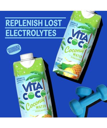 Vita Coco Pineapple Coconut Water 16.9 fl oz (Pack of 12) | Gluten Free Hydrating Electrolyte Drink - Smart Coffee & Soda Alternative - Buy Online on GoSupps.com