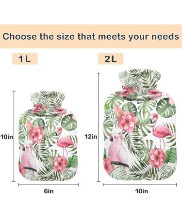 NAANLE 2L Heat Bottle with Palm Leaf Flamingo Cover | Hot Water Bottle for Menstrual Cramps & Pain Relief | Heat & Cold Therapy Solution - Buy Online on GoSupps.com