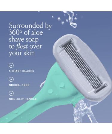 Billie Women's Shave Kit: Razor + 4 Refills + Magnetic Holder in Minty | Buy Now - Buy Online on GoSupps.com