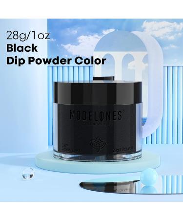 Modelones Dip Powder Black Color French Nail Dipping Powder 1 Oz - Odor-Free, Long-Lasting, No UV Lamp Needed - Buy Online on GoSupps.com