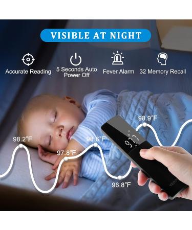 Vedozo Non-Contact Digital Infrared Forehead Thermometer - LED Screen, Accurate Reading, Fever Alarm - for Kids & Adults - Buy Online on GoSupps.com