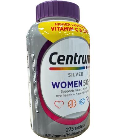Centrum Silver Women s Multivitamin 50 Plus 275 Tablets Multivitamin & Multimineral Supplement with Vitamin D B Vitamins & Antioxidants Supports Energy Bone Immune Hair Skin & Nails Health - Buy Online on GoSupps.com