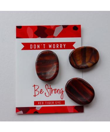 Red Tiger Eye Crystal Worry Stone - Meditation Stress Relief Gift - Healing Energy Reiki Chakra - Buy Online on GoSupps.com