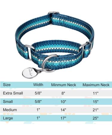 Adjustable Martingale Collars for Dogs - Heavy Duty Soft Glatted Design for All Sizes (Medium 2.5cm Wide Turquoise) - International Shipping Available - Buy Online on GoSupps.com