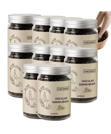 Perles de bain de pieds bain pieds l'armoise et au gingembre pour la relaxation des soutien la circulation sanguine faciles utiliser pour un spa des domicile. (10pcs)