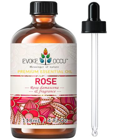 Rose Essential Oil 4 Oz, Premium Rose Oil for Diffuser Fragrance DIY Candle Soap Making-120ml
