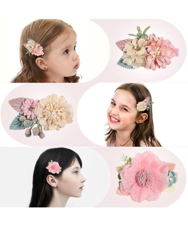 Supgomax Flower Hair Clips - 6 Pack Baby & Girls Hair Accessories | Floral Hair Loop Clips for Perfect Styling - Buy Online on GoSupps.com