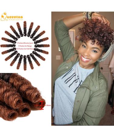Queentas 3 Pack 10 inch Bounce African Collection Crochet Braiding Hair - Carrie Curl (8mm) Synthetic Hair Extension in Natural Black/Brown - Pack of 3 - Buy Online on GoSupps.com