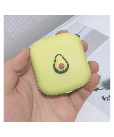 SRFGHJS contact lens container 1PCs Nice fruit-sample contact lens box Mini acrylic travel holder container with mirror contact lenses (color: avocado)