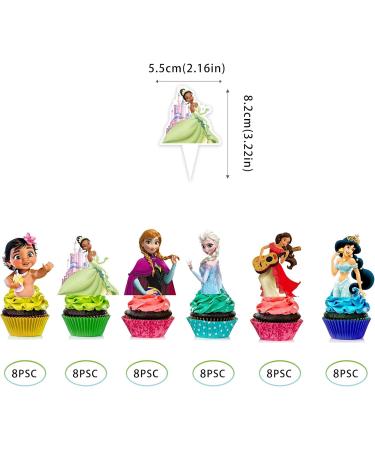 48Pcs Princess Party Cupcake Toppers Princess Birthday Party Supplies Princess Theme Party Cake Decorations (Princess) - Buy Online on GoSupps.com
